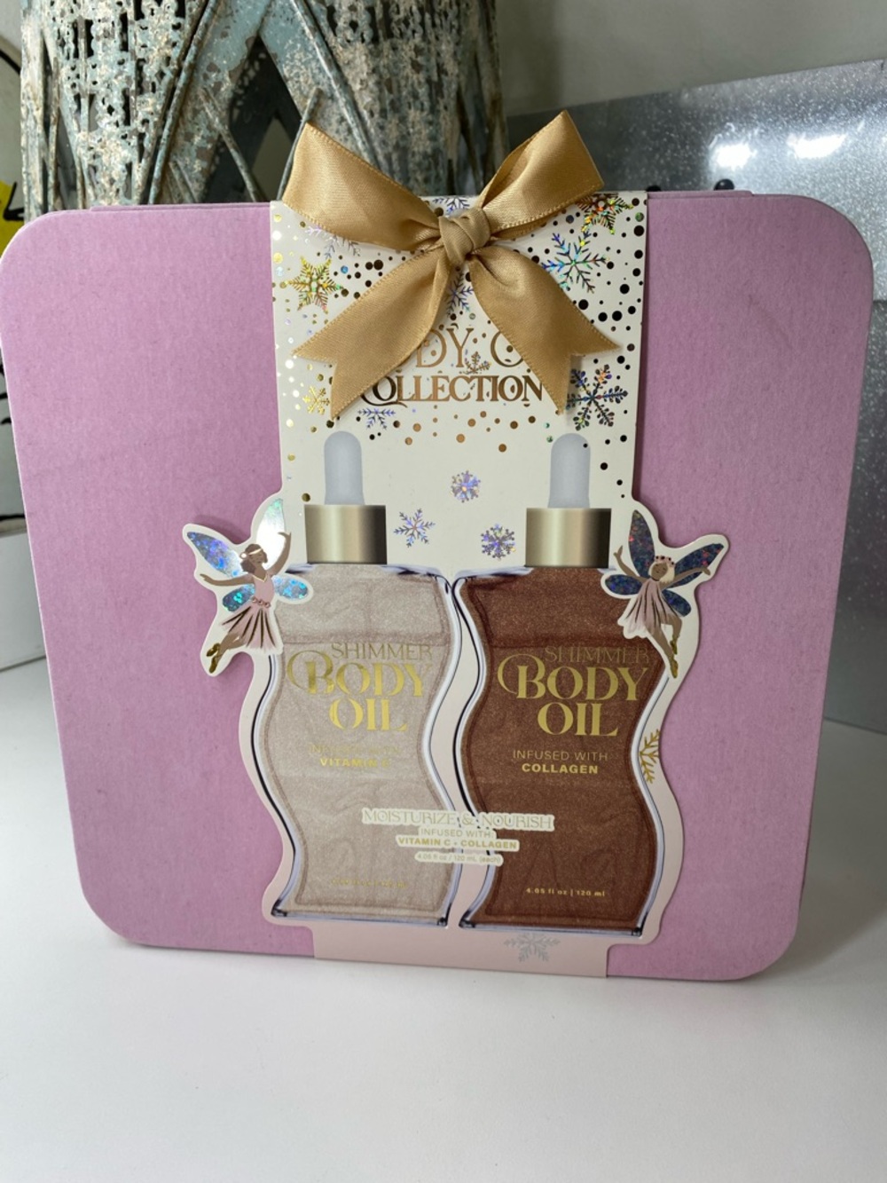 Shimmer Body Oil Duo Gift Set - Pink